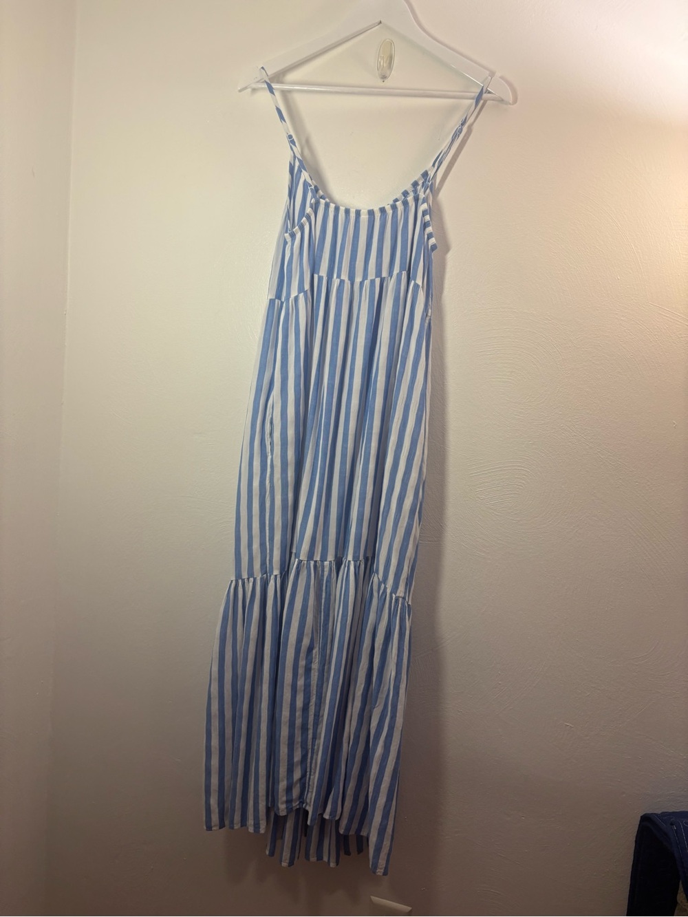 Old Navy Blue &White Striped Midi Flowy Sundress Size Medium - Picture 4 of 9